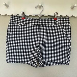 Caslon Black and White Shorts with Gingham Pattern